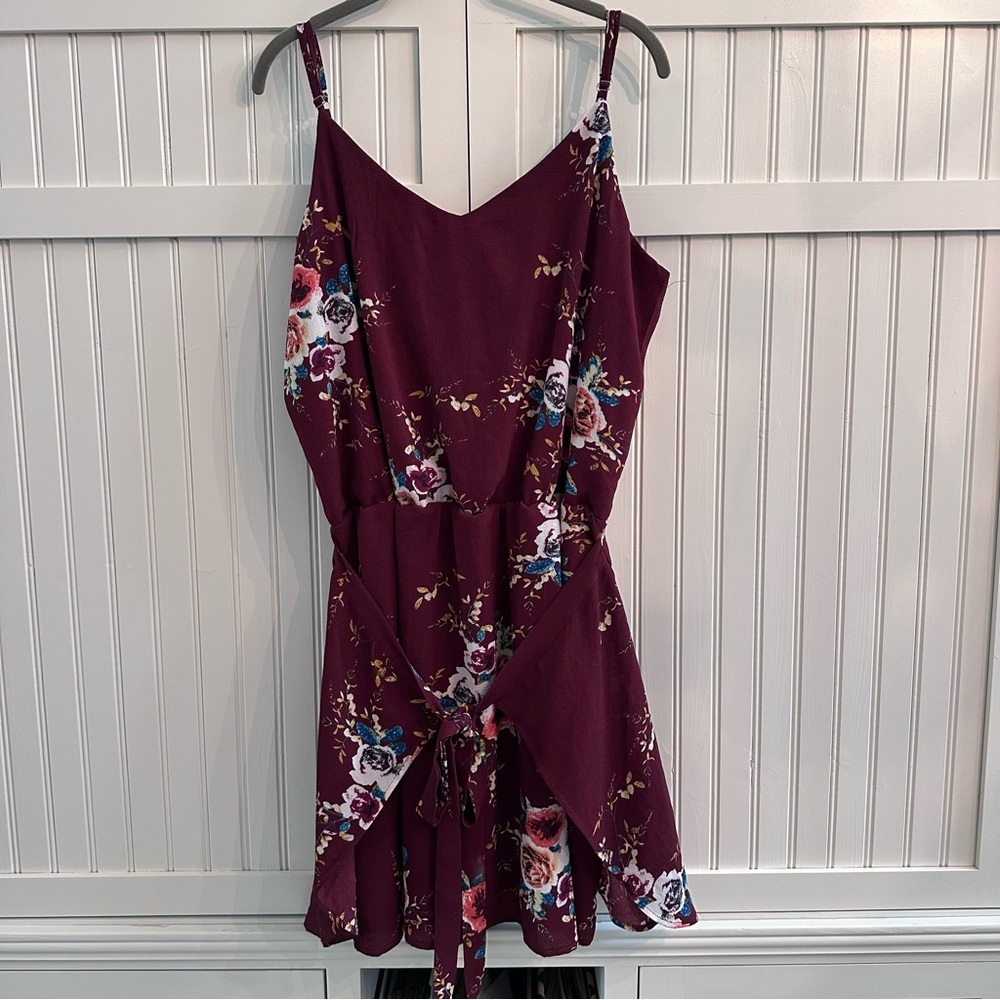Grace Karin Burgundy Floral Mini Dress (NWT)